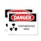 Signmission Contaminated Area Danger Sign, Vinyl Decal, 10in W x 7in L, 2PK OS-2PACK-DS-D-710-L-1834 - alternate 1